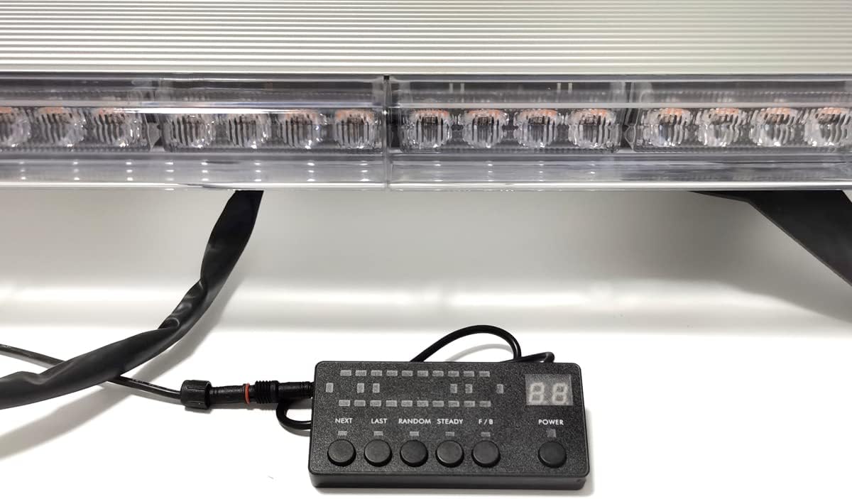 Kit de luces estroboscópicas universales de 12 V-24 V, 44 pulgadas, 88 luces LED ámbar y blancas, barra de luz de emergencia, barra de luz de