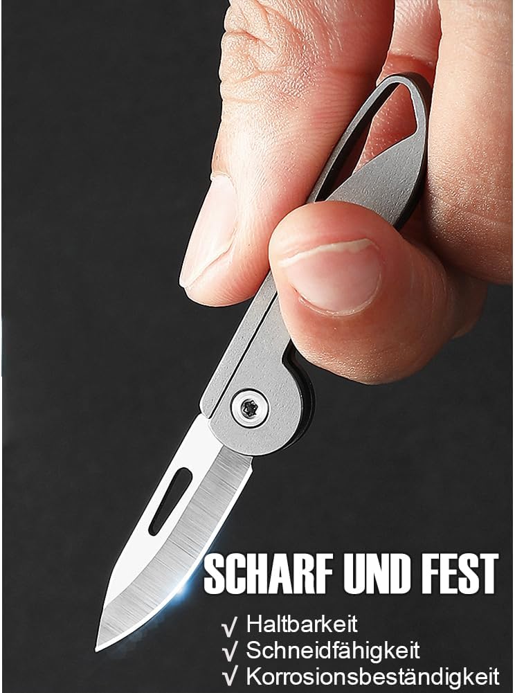 Mini cuchillo de llavero, mini cuchillo plegable de bolsillo con bloqueo de forro, regalos para mujeres y hombres, perfecto para camping, pesca,