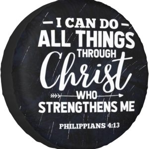 I Can Do All Things – Funda de repuesto impermeable con versículo bíblico cristiano, regalos de fe para remolque, RV, SUV, camión, cámper, I Can Do All Things – Funda de repuesto impermeable con versículo bíblico cristiano, regalos de fe para remolque, RV, SUV, camión, cámper,