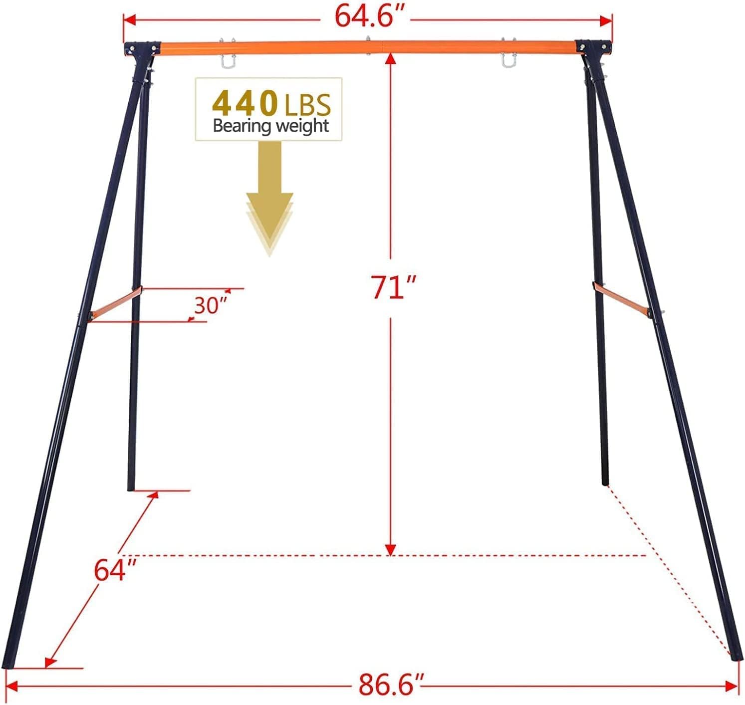 ZENY Juego de columpios con platillo para patio trasero  40 pulgadas de telaraña de tela Oxford Swing Mat y resistente marco de metal para patio de
