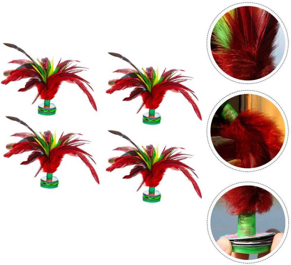 Alipis Jianzi Shuttlecock 4pcs Volante o Birdies Soft Kick Volante Chino Jianzi Pie Deportes al aire libre Juego de juguete Volante