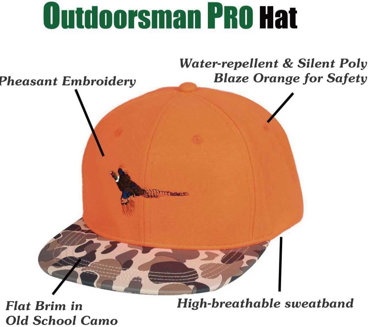 Performance Outdoorsman Snapback – Sombrero de camión con ala plana, bordado de animales único