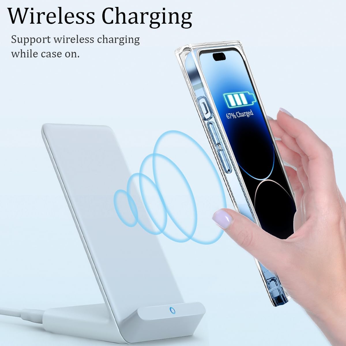 iDLike Funda cuadrada compatible con iPhone 15 Pro de 6.1 pulgadas, funda transparente con esquinas cuadradas reforzadas para iPhone, funda