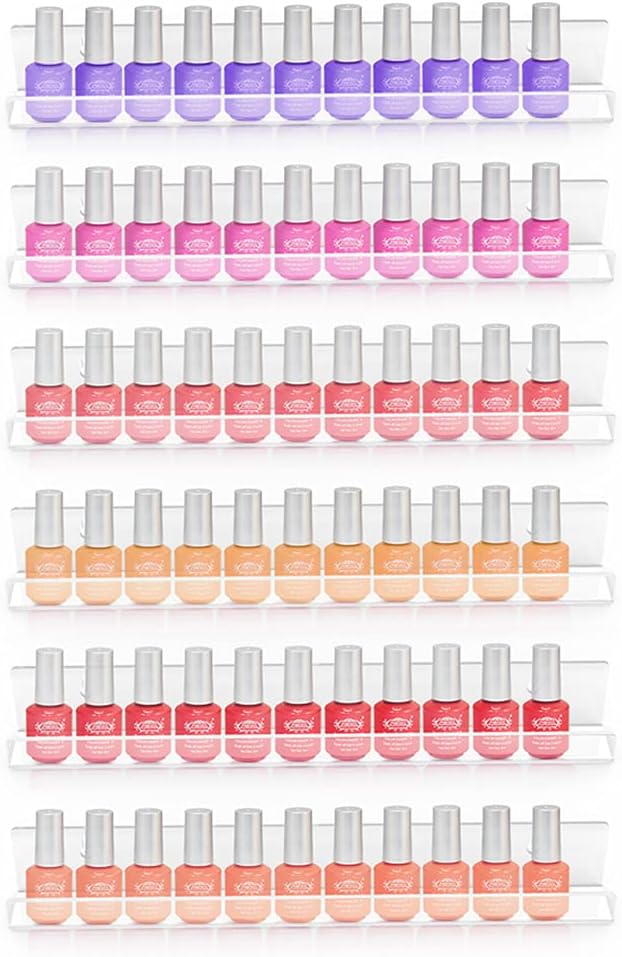 Estante de esmalte de uñas para pared, organizador de esmalte de uñas transparente montado en la pared, estante de esmalte de uñas acrílico paquete