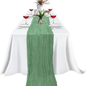 1 paquete de caminos de mesa de gasa de 10 pies de largo, camino de mesa rústico bohemio a granel, caminos de mesa de 35 x 120 pulgadas para bodas, 1 paquete de caminos de mesa de gasa de 10 pies de largo, camino de mesa rústico bohemio a granel, caminos de mesa de 35 x 120 pulgadas para bodas,