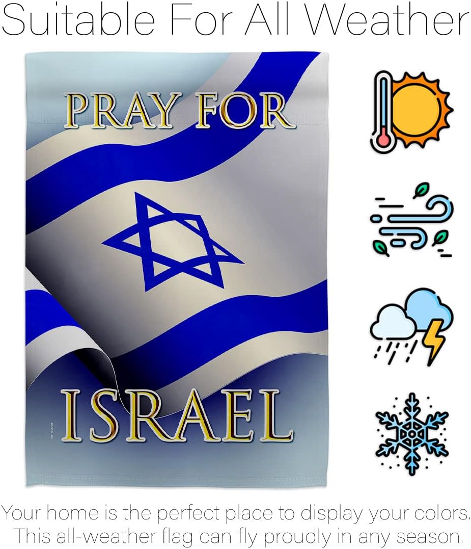 Pray for Israel – Juego de clavijas de madera con barra de madera para decoración del hogar, pancarta, poste para habitación, pequeño para colgar en