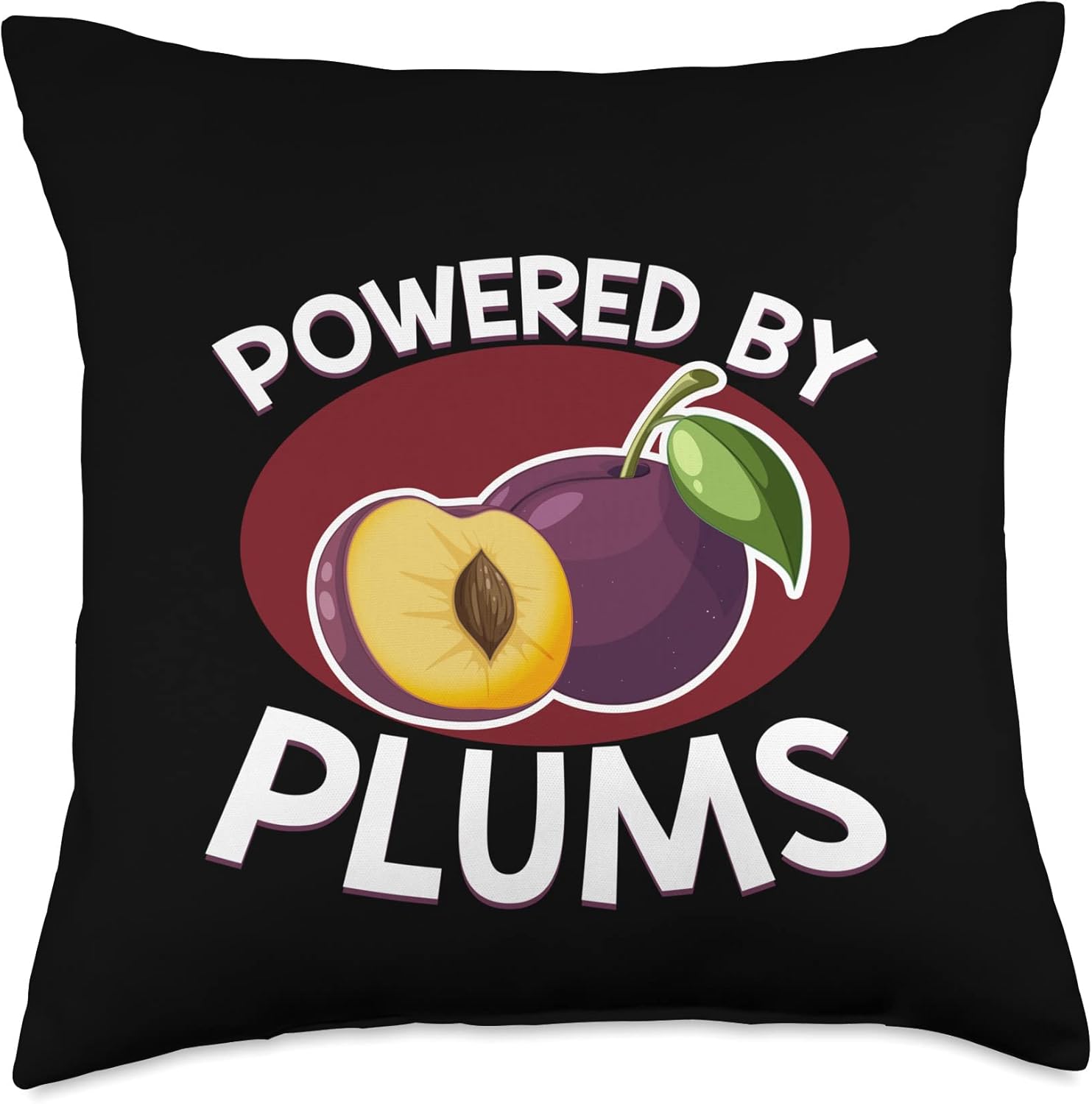Powered Fresh Fruits Plum Throw Pillow, 18×18, Multicolor