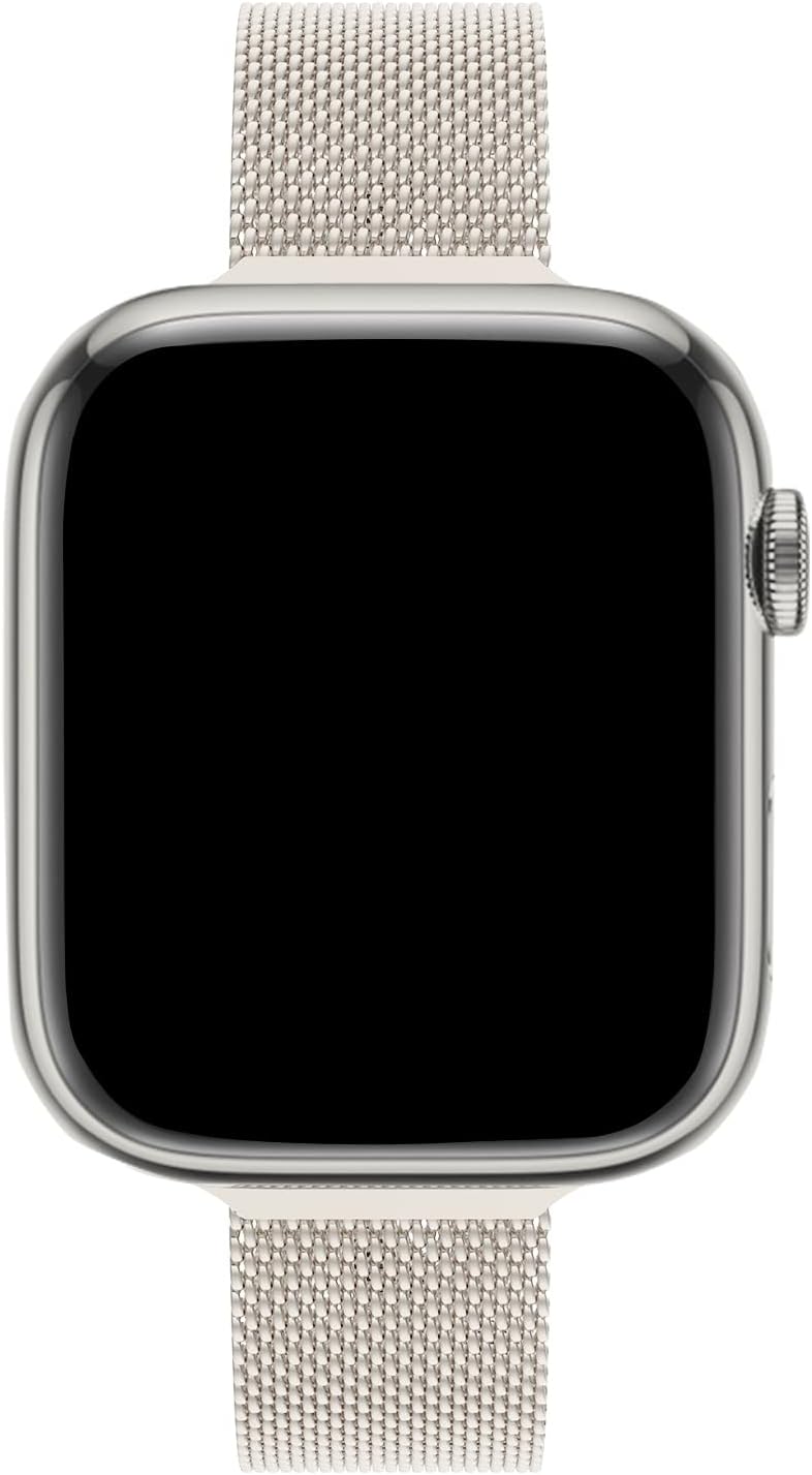 Correa de cierre magnético de malla de acero inoxidable compatible con Apple Watch de 1.496 pulgadas, 1.575 pulgadas, 1.654 pulgadas, 1.654