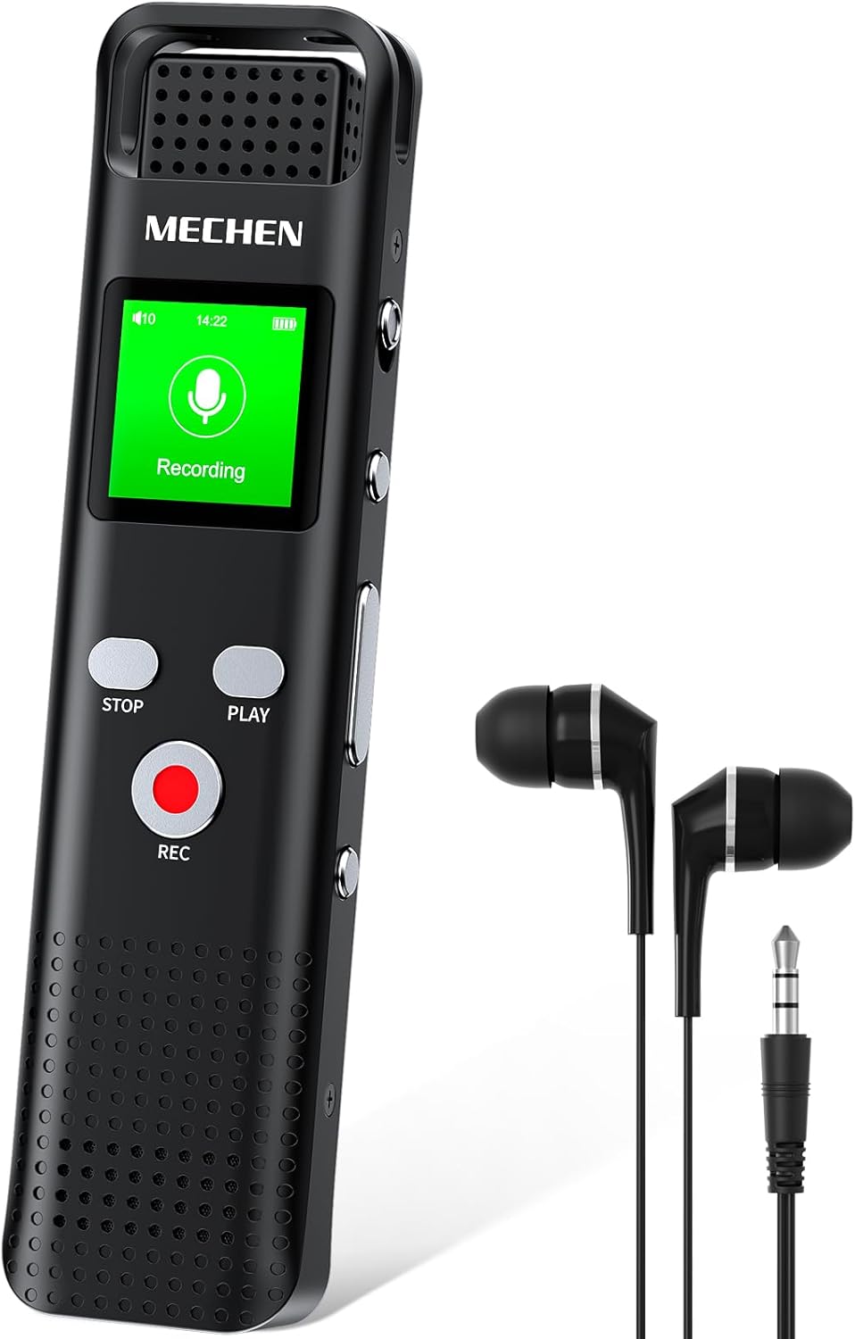 MECHEN – Grabadora de voz digital de 64 GB activada por voz para conferencias y reuniones, pequeño dictáfono recargable de 1536 Kbps con