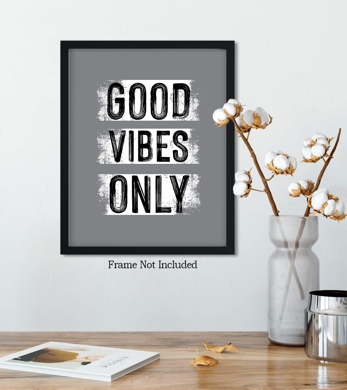 Good Vibes Only – Decoración de oficina – Decoración de pared para dormitorio – Arte de pared inspirador – Decoración de habitación para niños