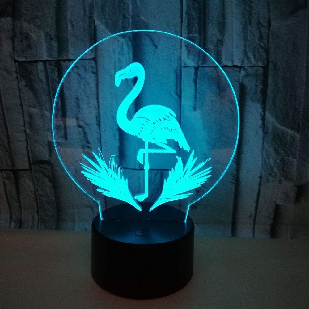 Lámpara de flamenco  Luces de noche de acrílico 3D USB LED lámpara de mesa para el hogar r2d2 lámpara de arte 3D  Ilusiones ópticas 3D 7 colores que