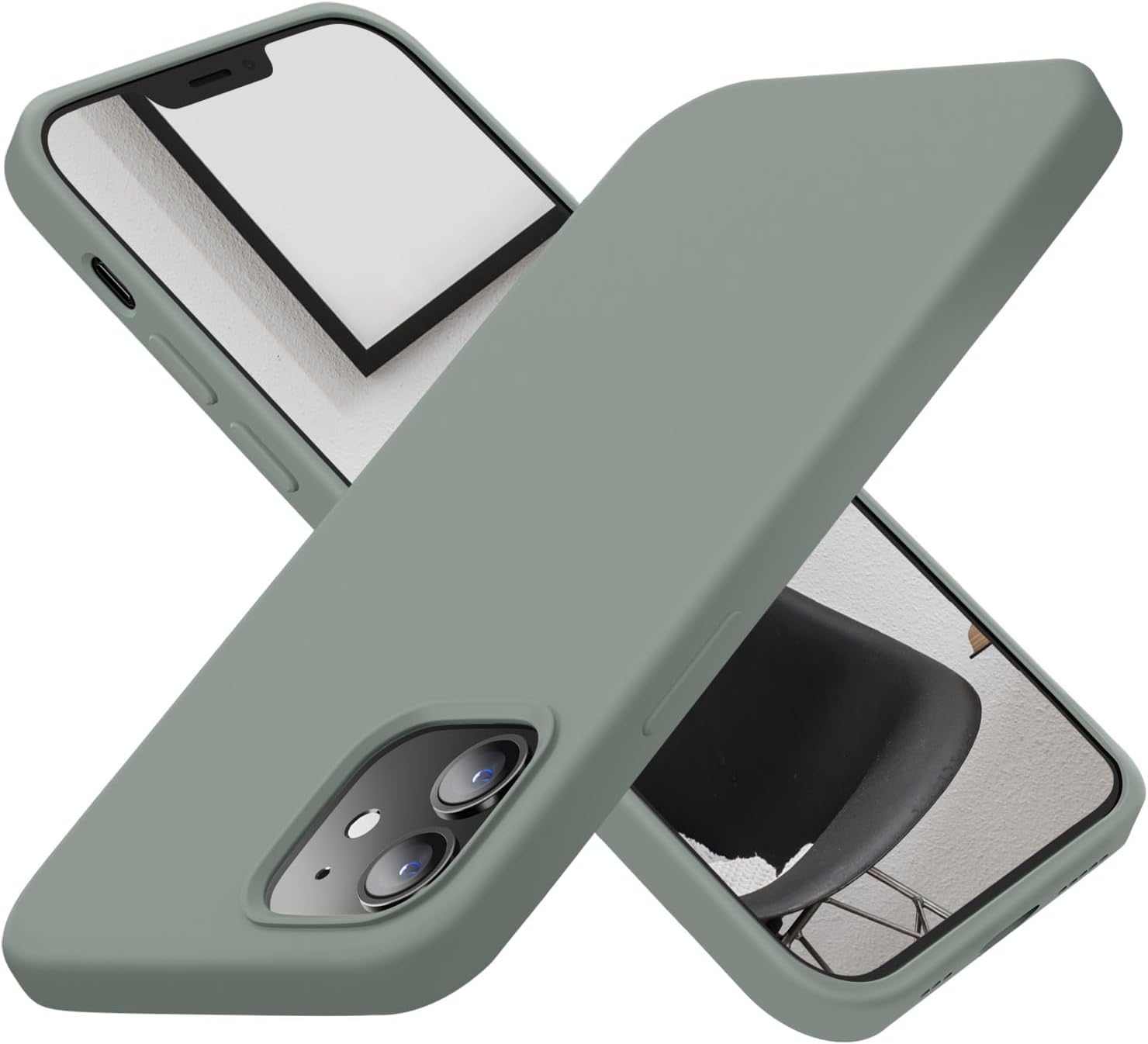 Cordking Funda diseñada para iPhone 12, diseñada para iPhone 12 Pro, funda de silicona a prueba de golpes con forro de microfibra suave antiarañazos