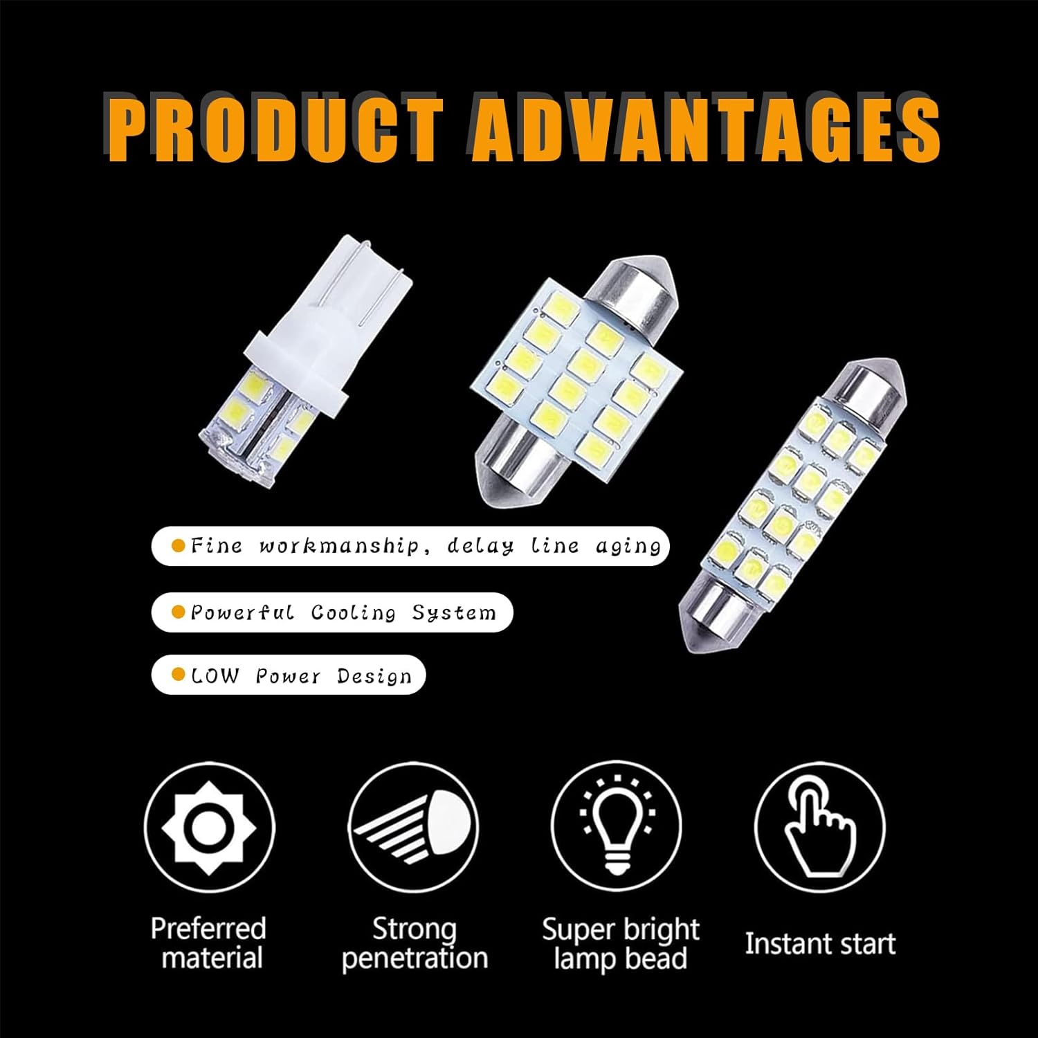 Crynod Juego de 20 luces LED para automóvil, T10 de 1.220 in, 1.654 in, 6000 K, luz de lectura de techo de alto brillo, 500 lm de ancho, luz de