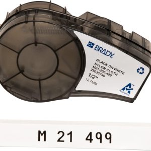 Brady Auténtica etiqueta de nailon multiusos (M21-500-499) para identificación general, marcado de cables y etiquetado de laboratorio, negro sobre Brady Auténtica etiqueta de nailon multiusos (M21-500-499) para identificación general, marcado de cables y etiquetado de laboratorio, negro sobre