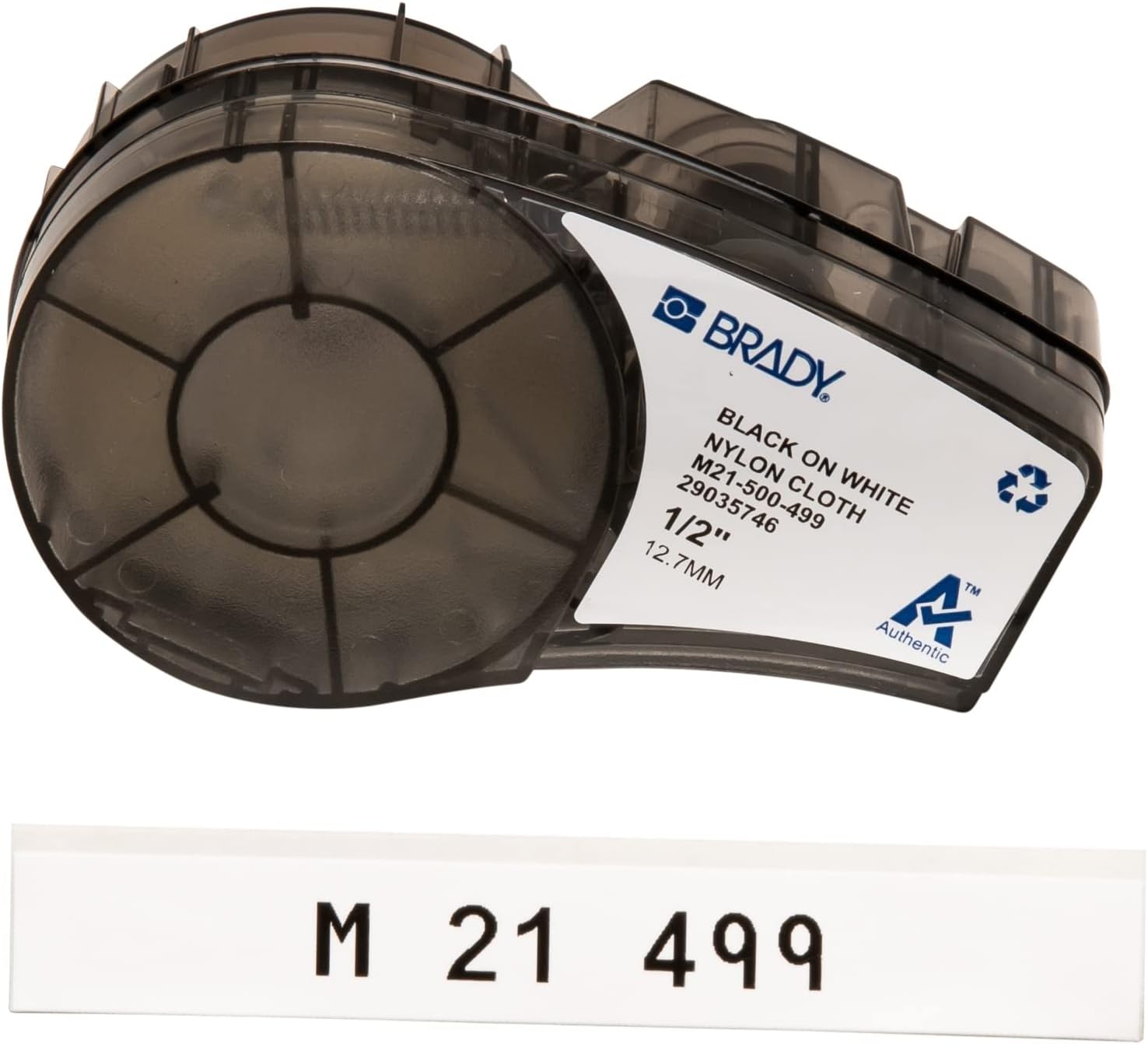 Brady Auténtica etiqueta de nailon multiusos (M21-500-499) para identificación general, marcado de cables y etiquetado de laboratorio, negro sobre