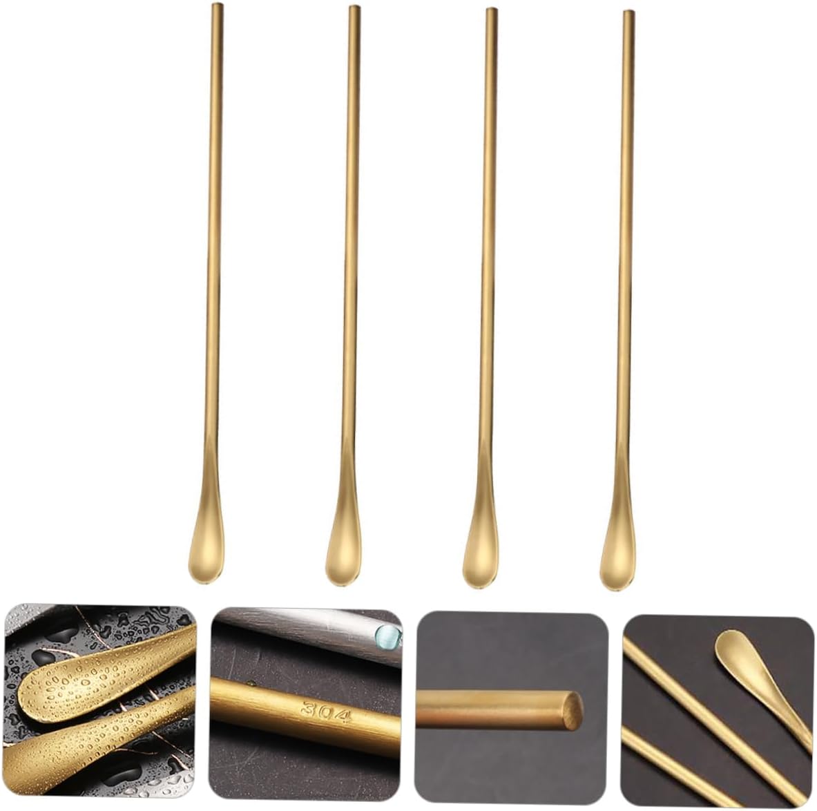 Cuchara de hielo, coctelera, cuchara, agitador, barra, agitador, palillos de metal, batidor de espresso, cuchara de café helado, cucharas de mango,