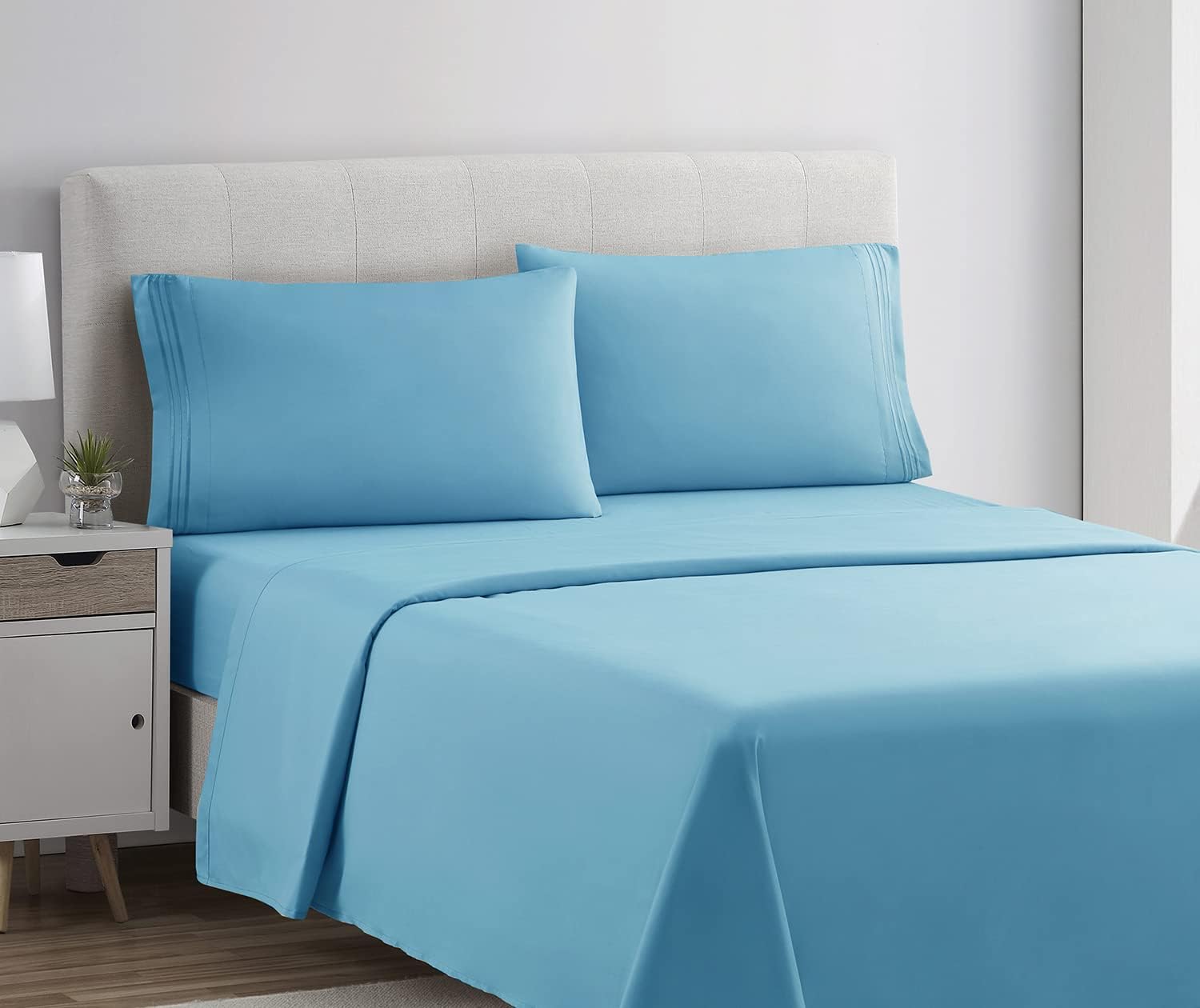 Clara Clark – Juego de sábanas de la serie 1800 Premier, 4 piezas, juego de cama, sábanas con mucha caída, resiste arrugas, la decoloración y las