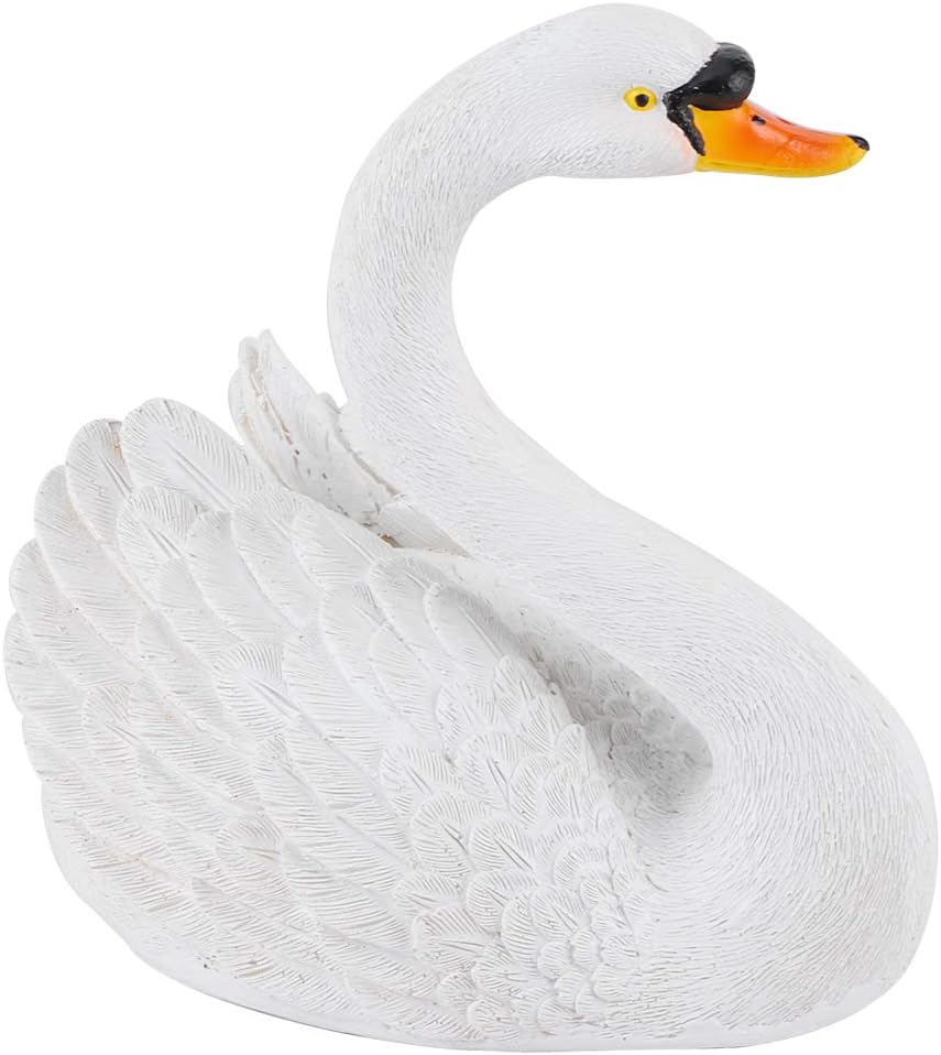Figura de cisne blanco, decoración de cisne de resina, modelo animal, decoración de paisaje, jardinería para patio