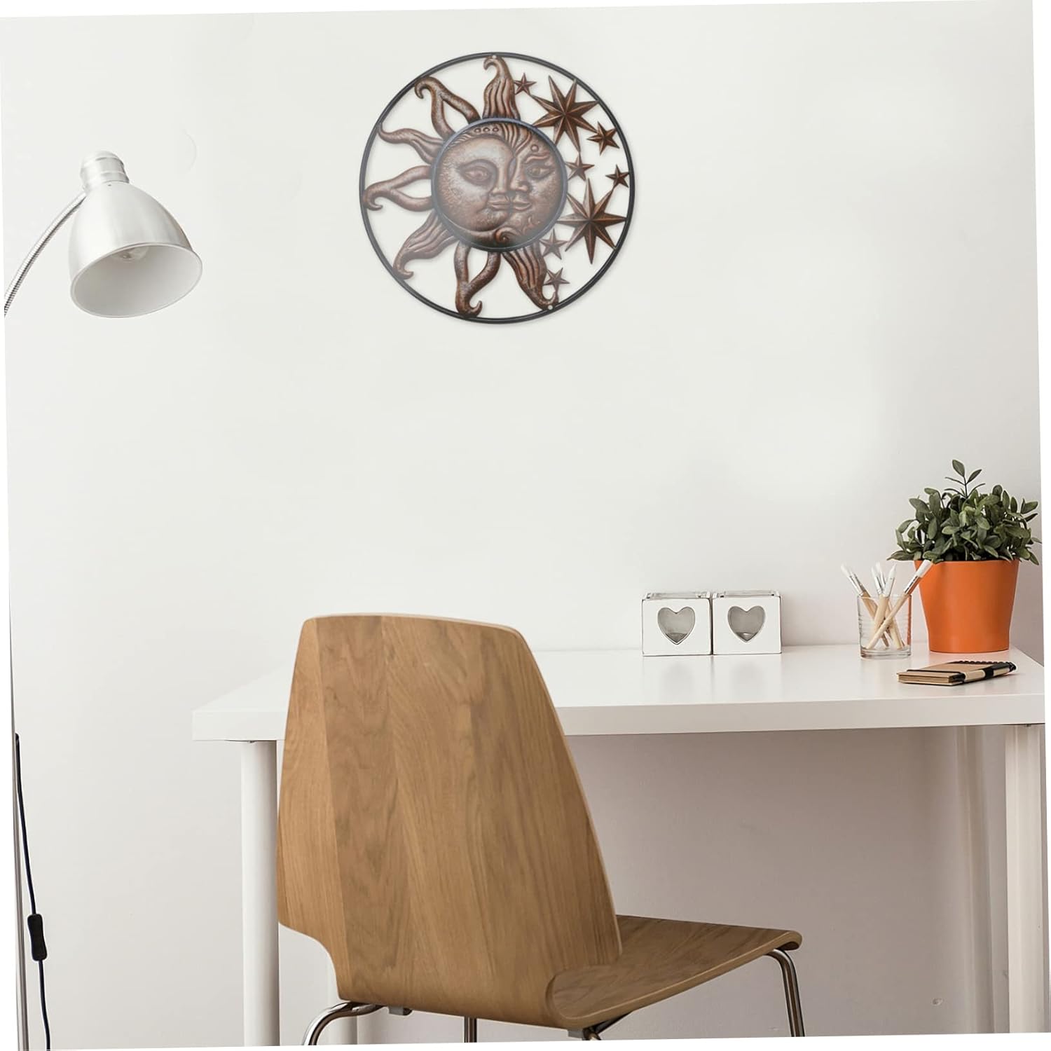 RORPOIR Decoración decorativa para exteriores, decoración de moda, decoración de pared colgante, escultura de arte celestial, sol, luna, decoración
