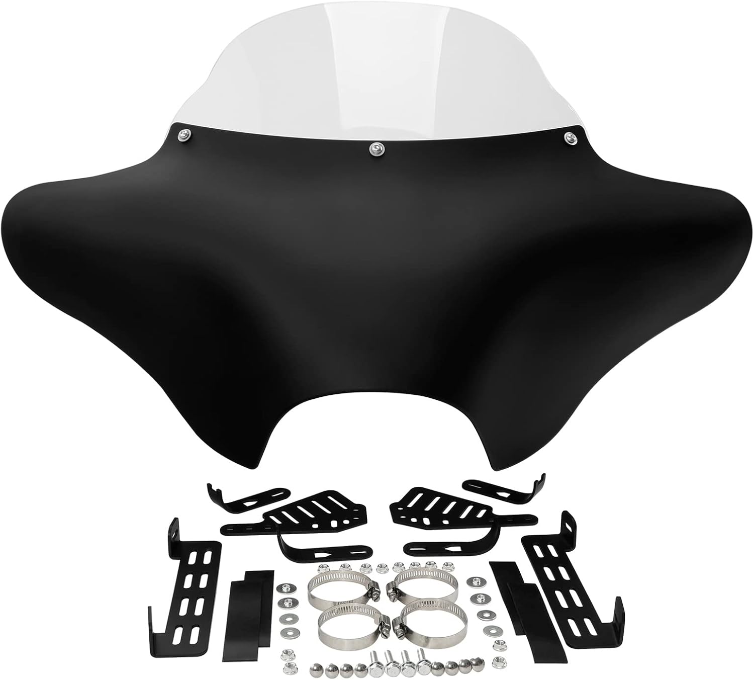 TCT-MOTORPARTS Carenado de murciélago negro mate con parabrisas apto para Suzuki Boulevard C50 2005-2019