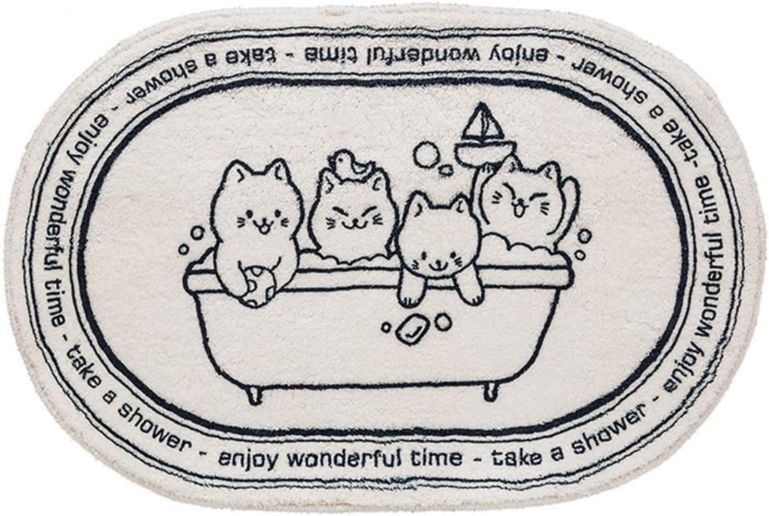 Tapetes de baño ultra suaves y acogedores de dibujos animados, tapete de baño para sala de estar, tapete de baño antideslizante para puerta de