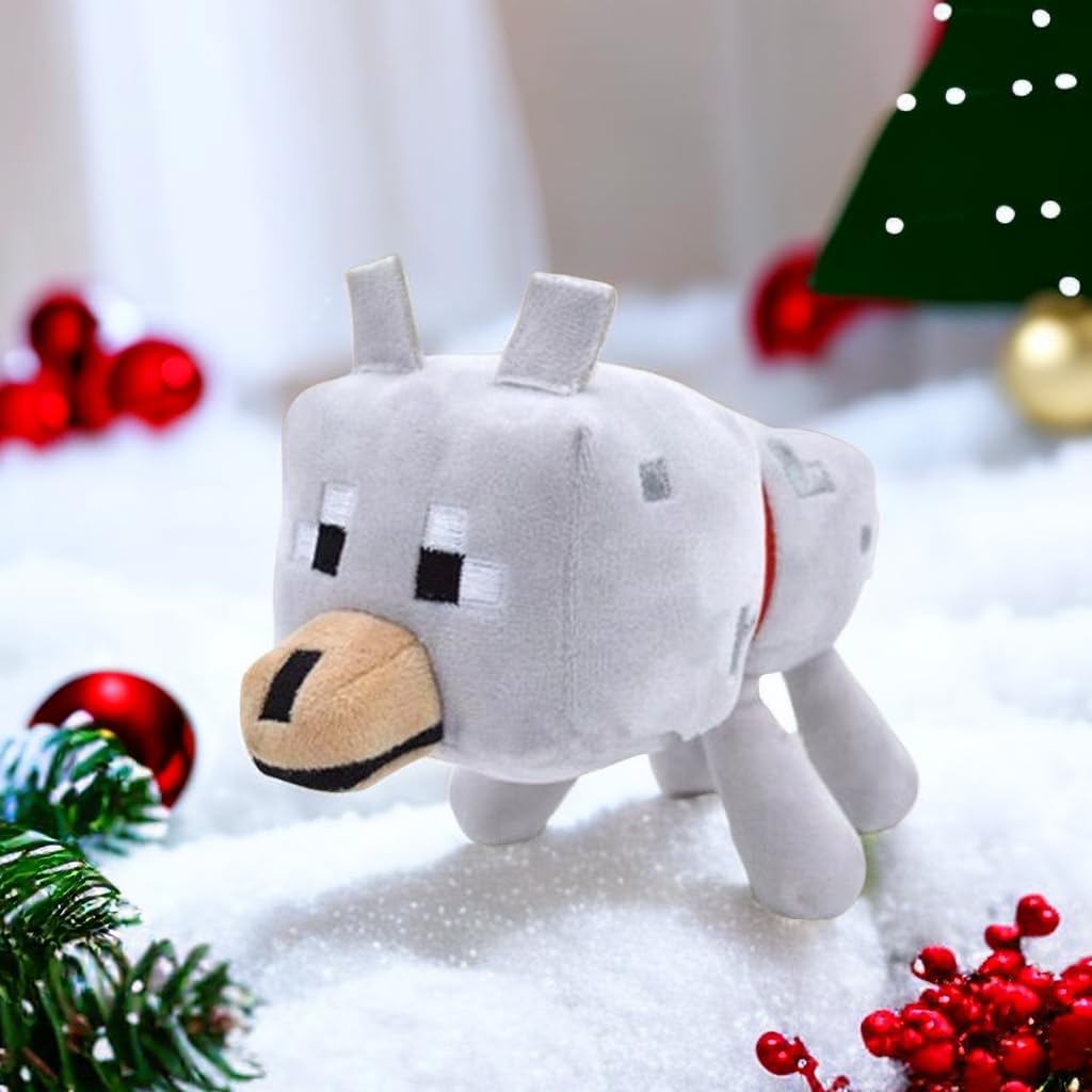 Peluche de animales de peluche, enredadera de dragóncelote, abeja y lobo, muñeca de juego Pixel Miner, regalo de cumpleaños de Navidad para niños y