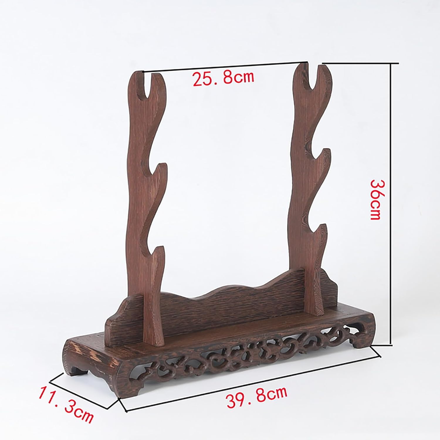 Brown Wenge Wood Sword Stand,Handmade Multi-Layer Sword Holder,Samurai Sword Katana Bokken Wakizashi Tanto Rack,Table Weapon Display