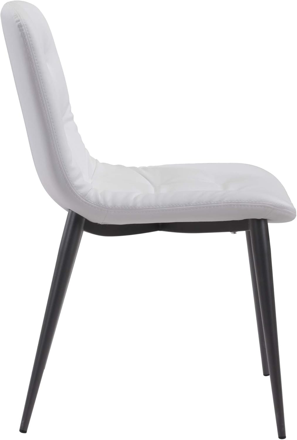 Zuo Modern Tangiers Juego de sillas de comedor de acero, espuma, cuero sintético gris topo, capacidad de peso interior de 280 libras Dimensiones