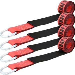 Boxer Pro – Correa de remolque de lazo rojo de 2 pulgadas x 10 pies con anillo en D forjado, funda protectora, amarre para automóvil, transportador Boxer Pro – Correa de remolque de lazo rojo de 2 pulgadas x 10 pies con anillo en D forjado, funda protectora, amarre para automóvil, transportador