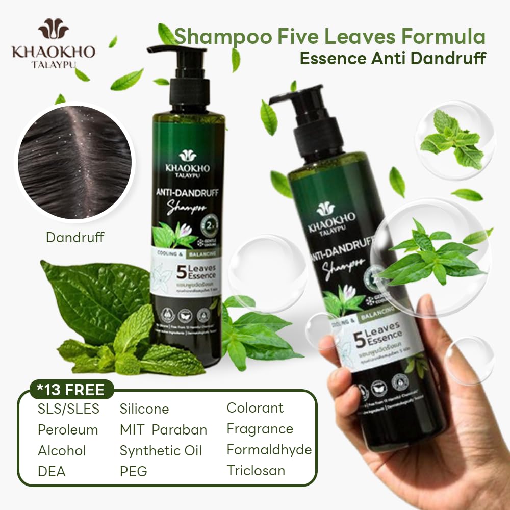 KKT Champú para el cuidado del cuero cabelludo con extracto de hierbas, anticaspa natural. Fórmula de extractos de hierbas, libre de productos
