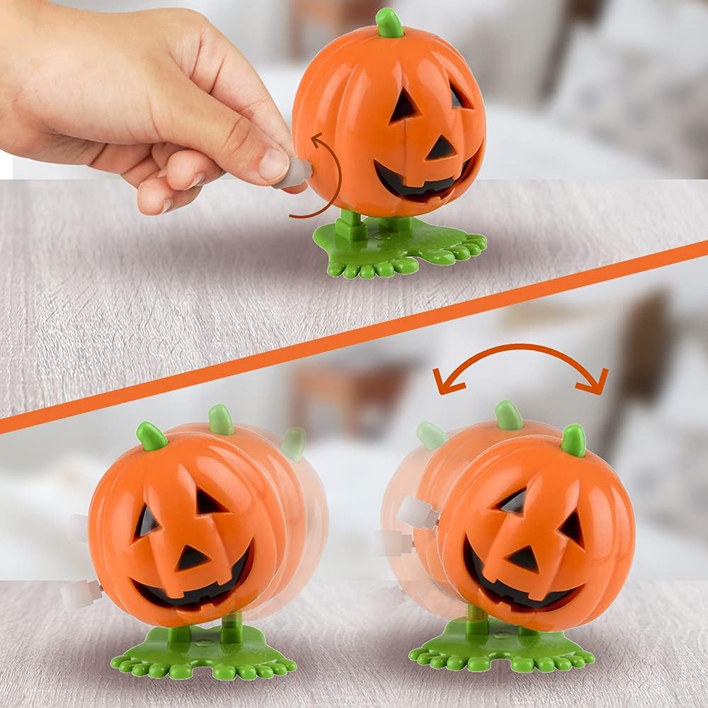 ArtCreativity Juego de 12 juguetes de calabaza de Halloween, para niños y adultos, golosinas de Halloween sin dulces y rellenos de bolsas de