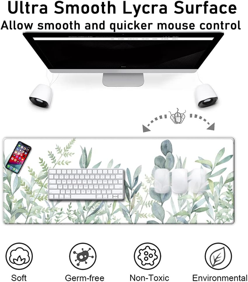 Protector de escritorio, alfombrilla para mouse con base de goma antideslizante, alfombrilla de mouse texturizada e impermeable con bordes cosidos,