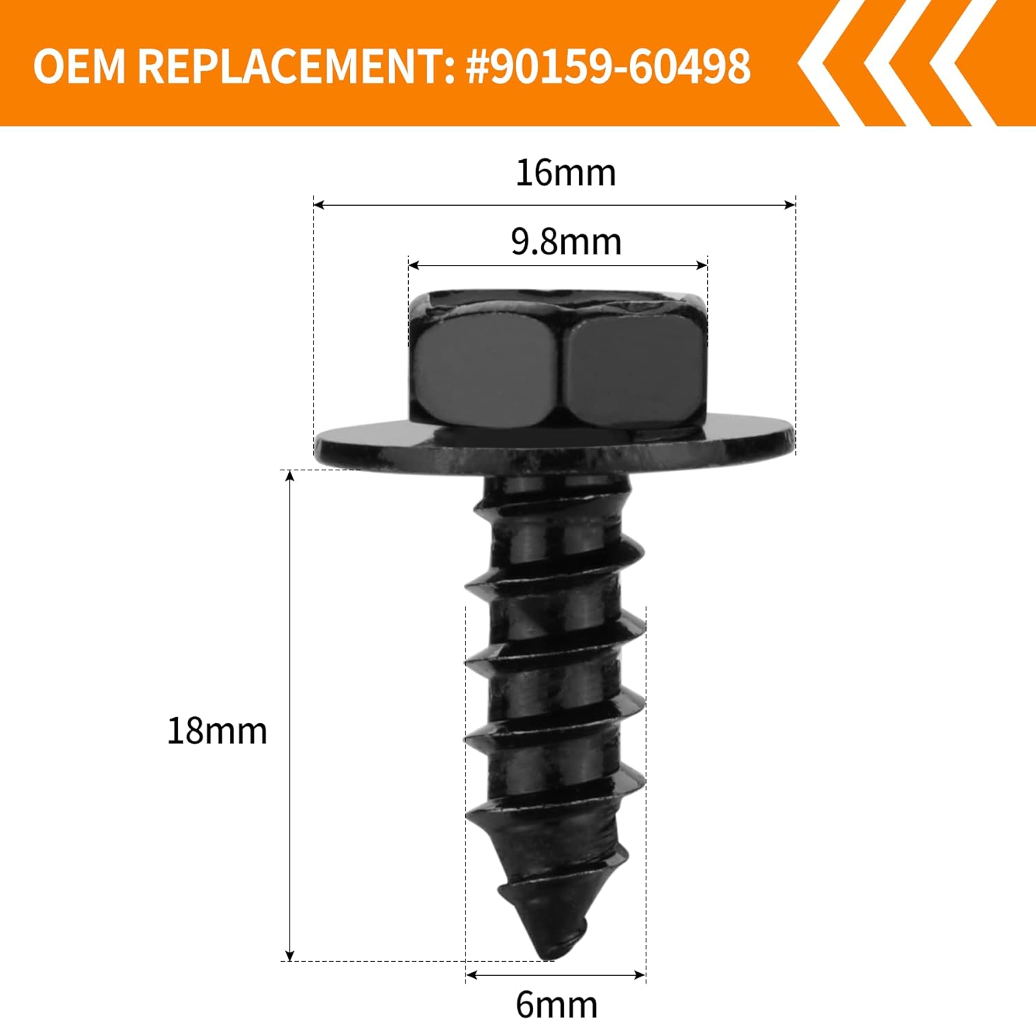 Juego de 30 tornillos para guardabarros delanteros, sustituye a 90159-60498, compatible con Lexus Toyota, Lexus, Tacoma, Prius, Corolla Tundra