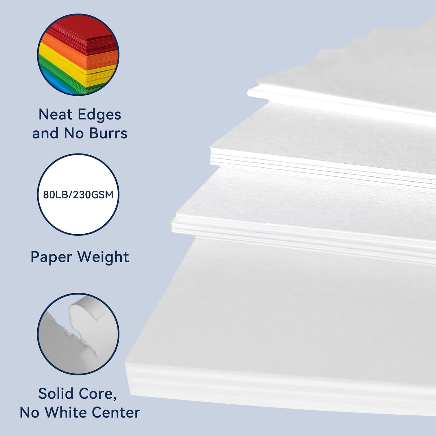 50 hojas de papel de cartulina blanco, cartulina de 8.5 x 11 pulgadas para Cricut, papel de construcción grueso para hacer tarjetas, álbumes de