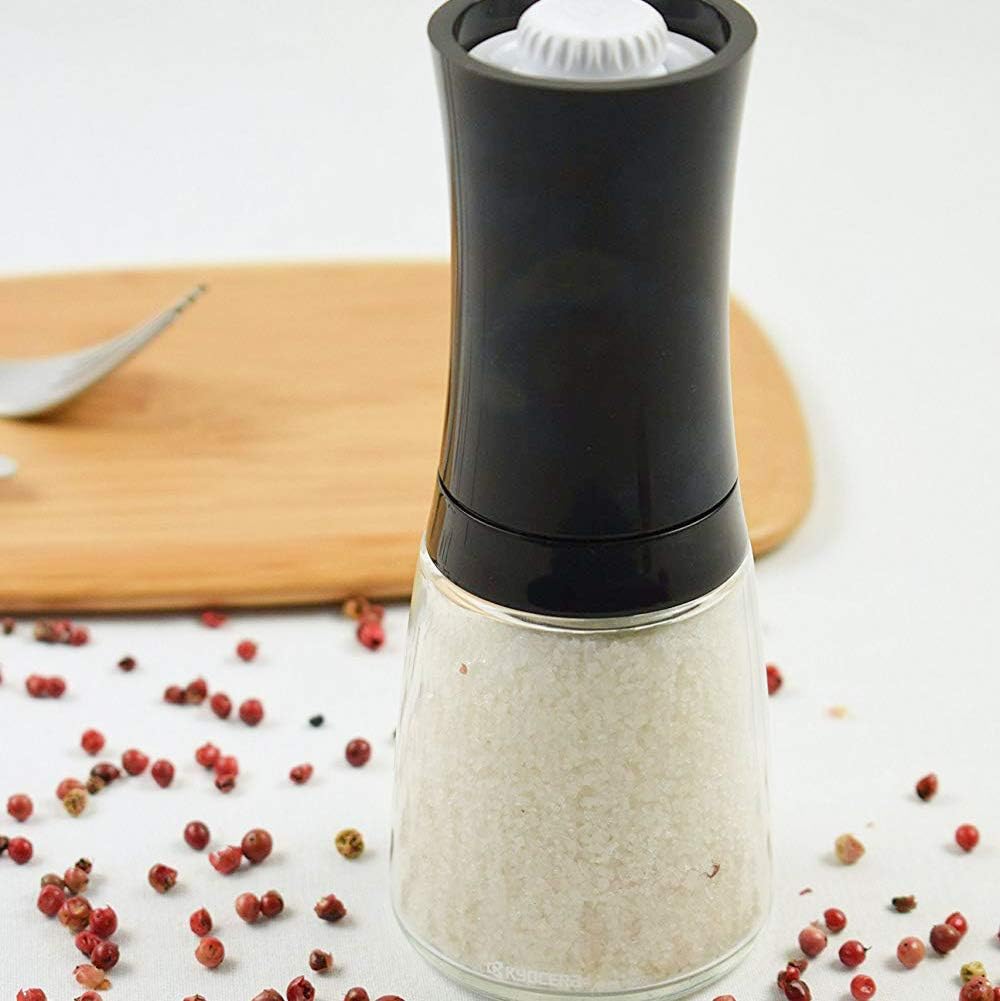 Kyocera Advanced Ceramics – Molinillo de pimienta, sal, semillas y especias con molinillo de cerámica avanzado ajustable, The Everything Mill-Bright