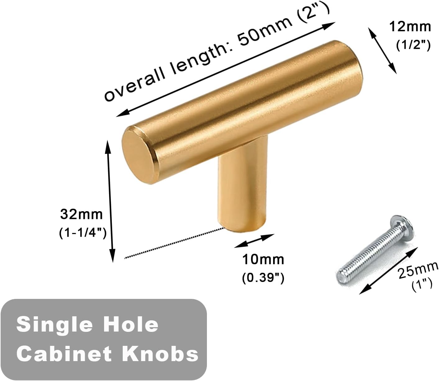 THSIREE Paquete de 24 pomos para gabinete, tiradores de gabinete con barra en T, manijas modernas para cajones de cocina, accesorios de gabinete con