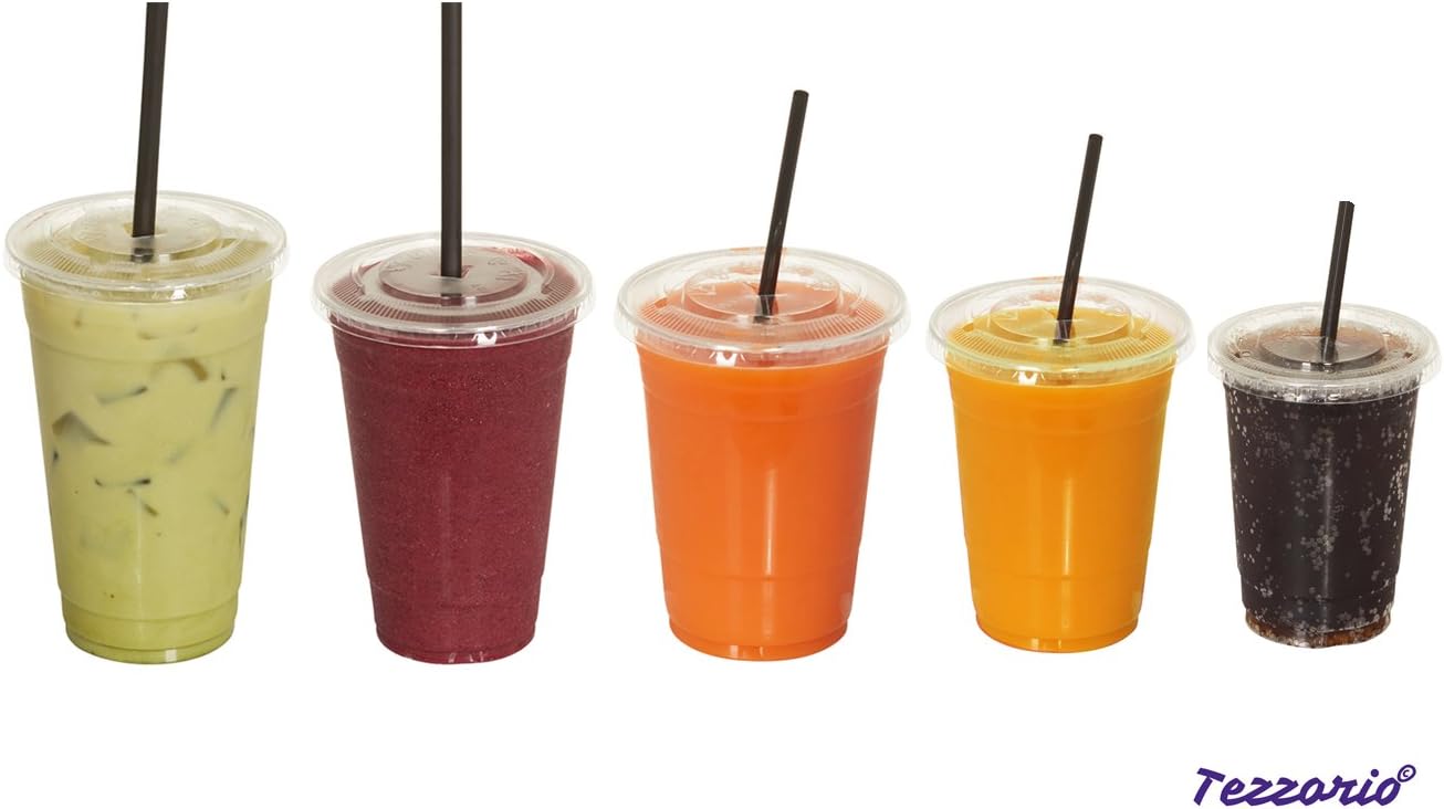 (100 unidades) Vasos de plástico transparente de 16 onzas, vasos desechables de PET transparente para bebidas frías, café helado, jugo, refrescos,