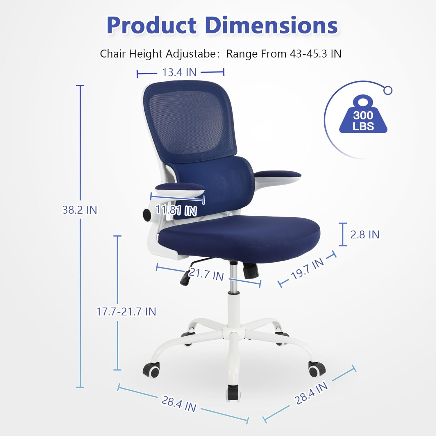 Silla de oficina ergonómica, silla de escritorio de oficina en casa con soporte lumbar, silla de trabajo para computadora con ruedas, silla