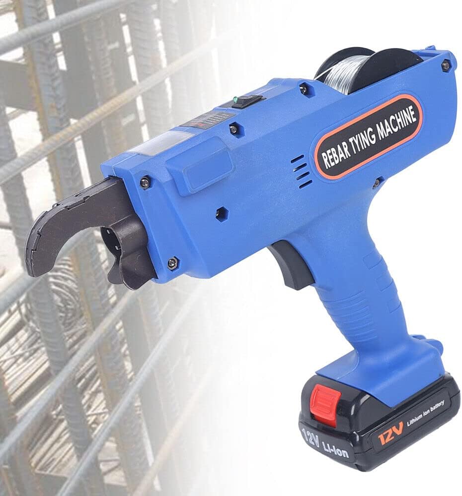 RustyVioum Pistola de amarre automática de barras de refuerzo de 0.315-1.339 in, computadora eléctrica con 2 baterías, herramienta automática de
