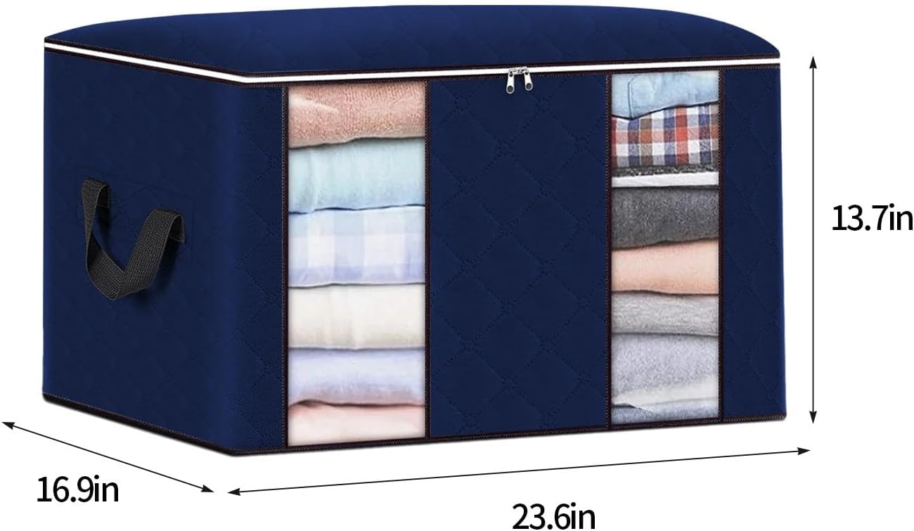 Bolsas de almacenamiento de ropa grandes de 90L – Bolsa de almacenamiento de ropa, bolsas de almacenamiento de ropa plegables con cremalleras,