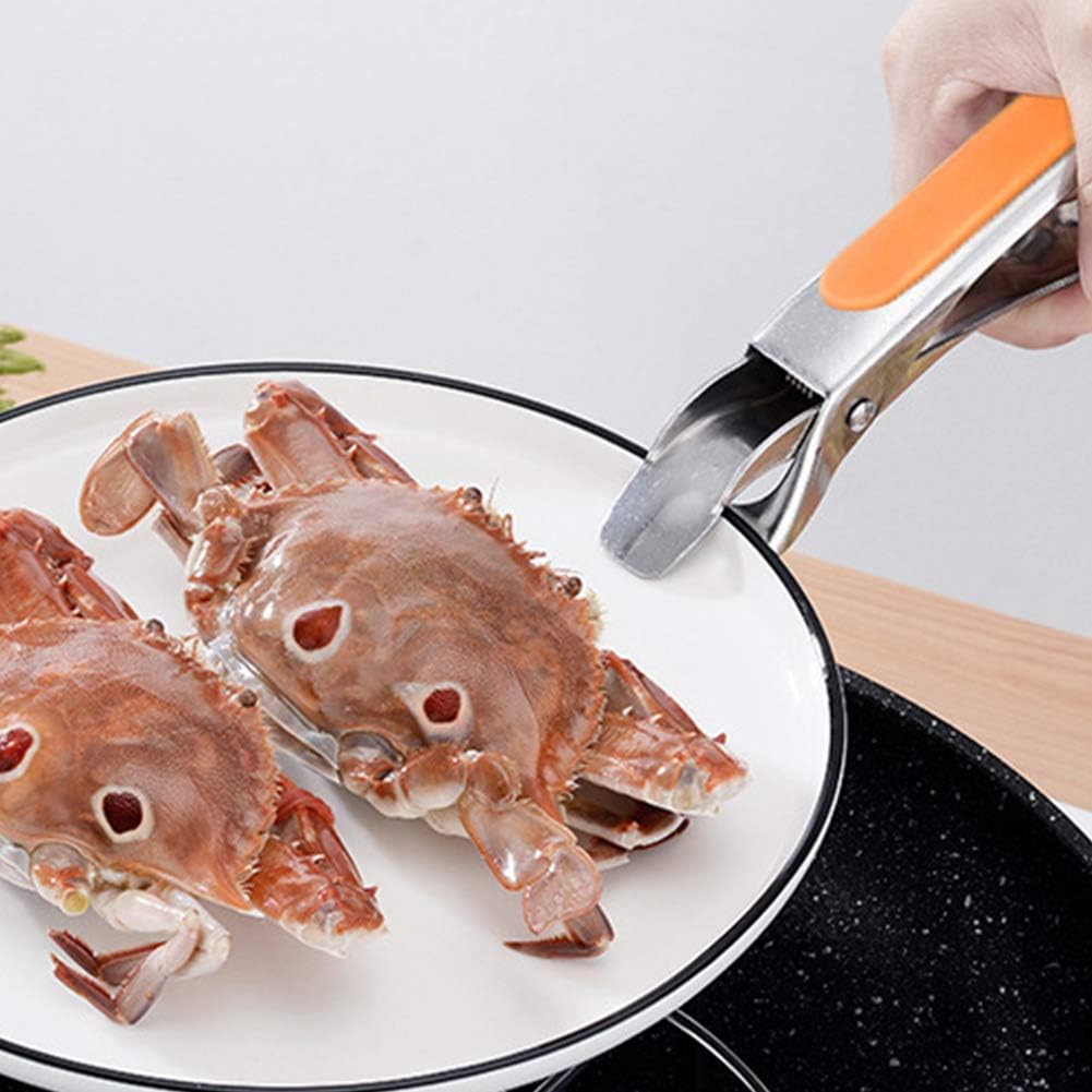 Pinza para platos calientes, agarre ergonómico para bandeja de pizza, clip ergonómico para tazón, agarre de placa caliente de restaurante de acero