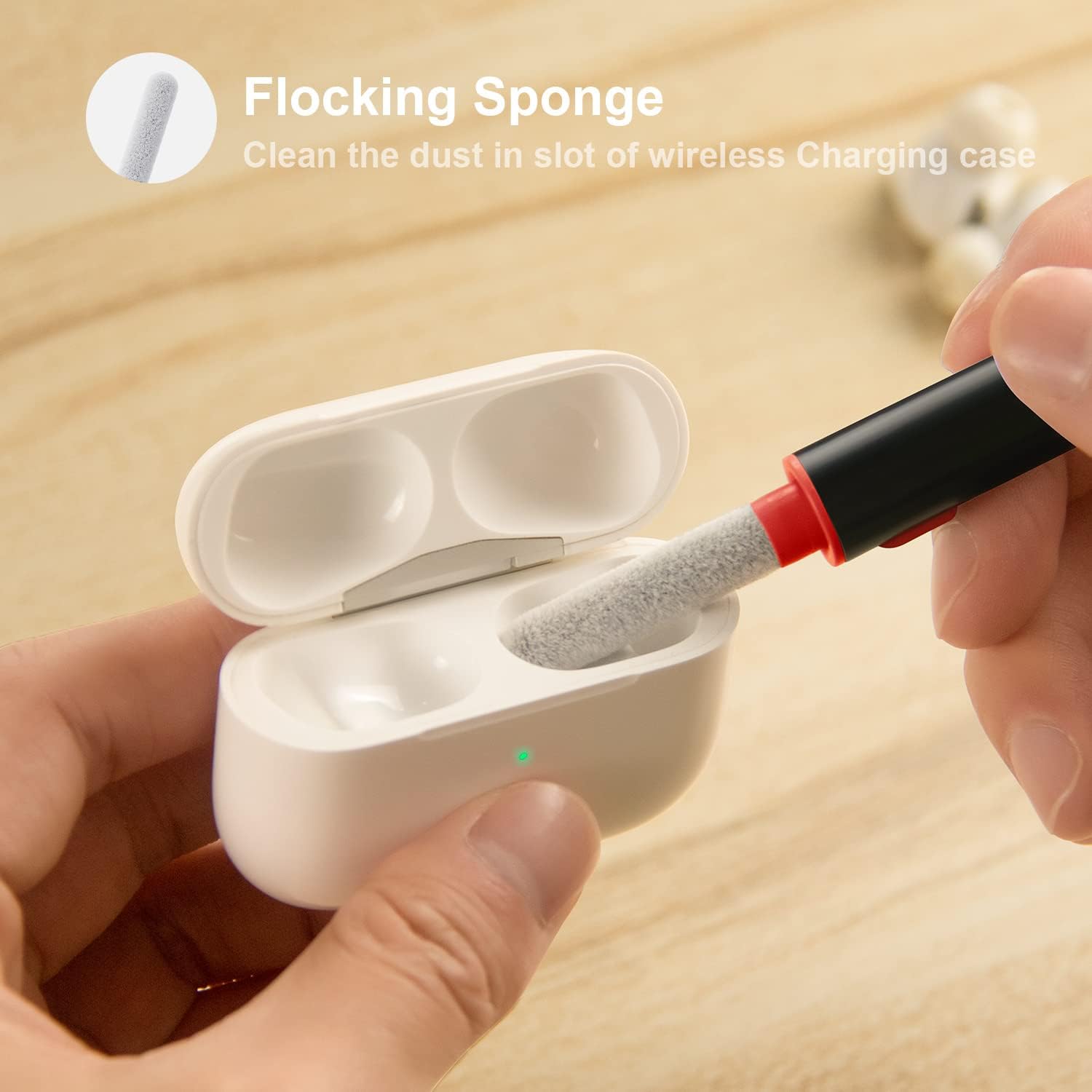 Aijeff Kit limpiador para Airpods Pro 1 2 3 pluma de limpieza multifunción con cepillo suave esponja flocado para auriculares Bluetooth,
