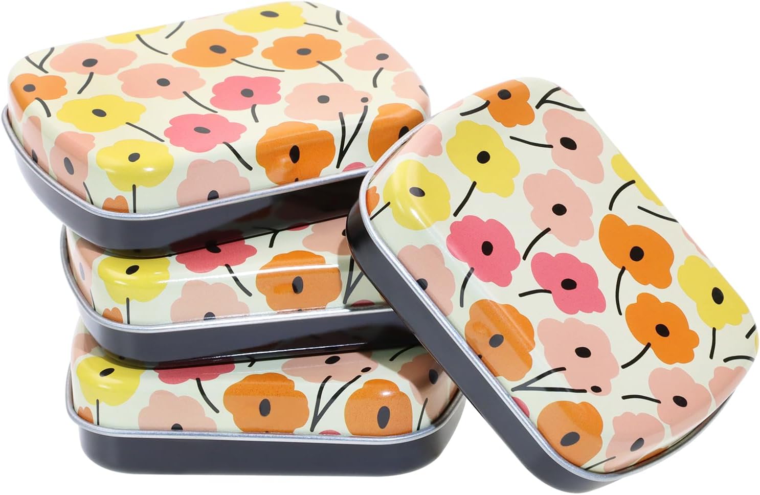 Pequeña caja de almacenamiento portátil de metal, mini paleta rectangular vacía de acuarela de viaje, latas con bisagras con tapa para dibujar,