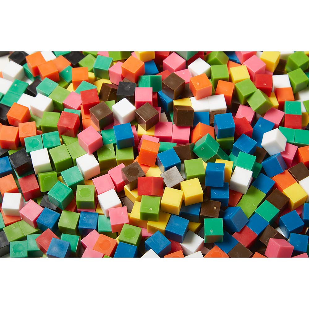 hand2mind Bloques de plástico, cubos de conteo para matemáticas de niños, bloques de 0.4 in para manualidades preescolares, manipuladores de