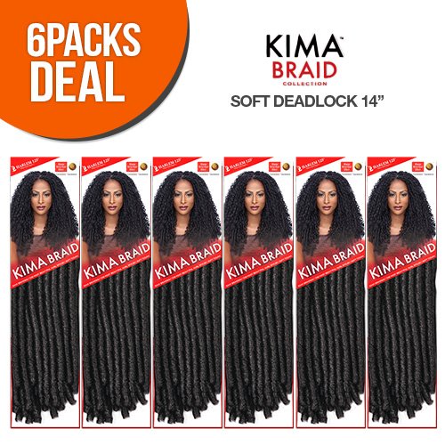 Harlem125 Trenzas de pelo sintético Kima Braid Soft Dreadlock de 14 pulgadas (paquete de 6, 1)