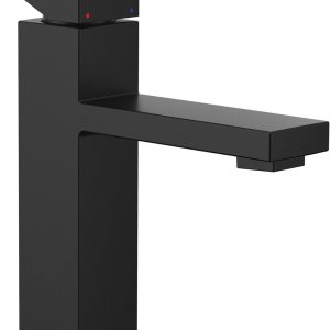 Moen Revyl 84771BL – Grifo de lavabo de baño moderno de un solo agujero, negro mate con placa opcional y conjunto de drenaje con resorte, 84771BL Moen Revyl 84771BL – Grifo de lavabo de baño moderno de un solo agujero, negro mate con placa opcional y conjunto de drenaje con resorte, 84771BL