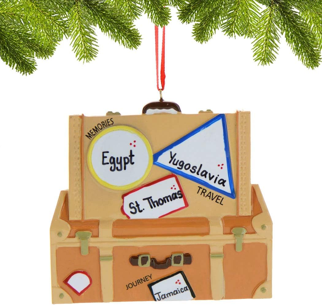 Adorno de viaje personalizado 2024  Adorno de avión, adorno de Navidad de viaje, adorno de mapa del mundo, adorno de viaje, equipaje de viaje,