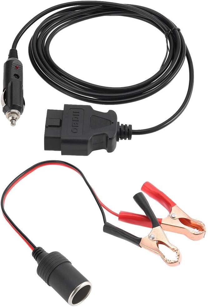KIMISS Cable de fuente de alimentación de emergencia, OBD II para vehículo ECU de emergencia de 12 V, protector de memoria con clip