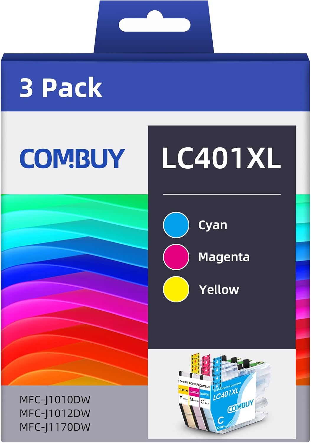 LC401 XL – Cartuchos de tinta compatibles con impresora Brother LC401XL LC401 XL para MFC-J1010DW MFC-J1012DW MFC-J1170DW (cian, magenta, amarillo,