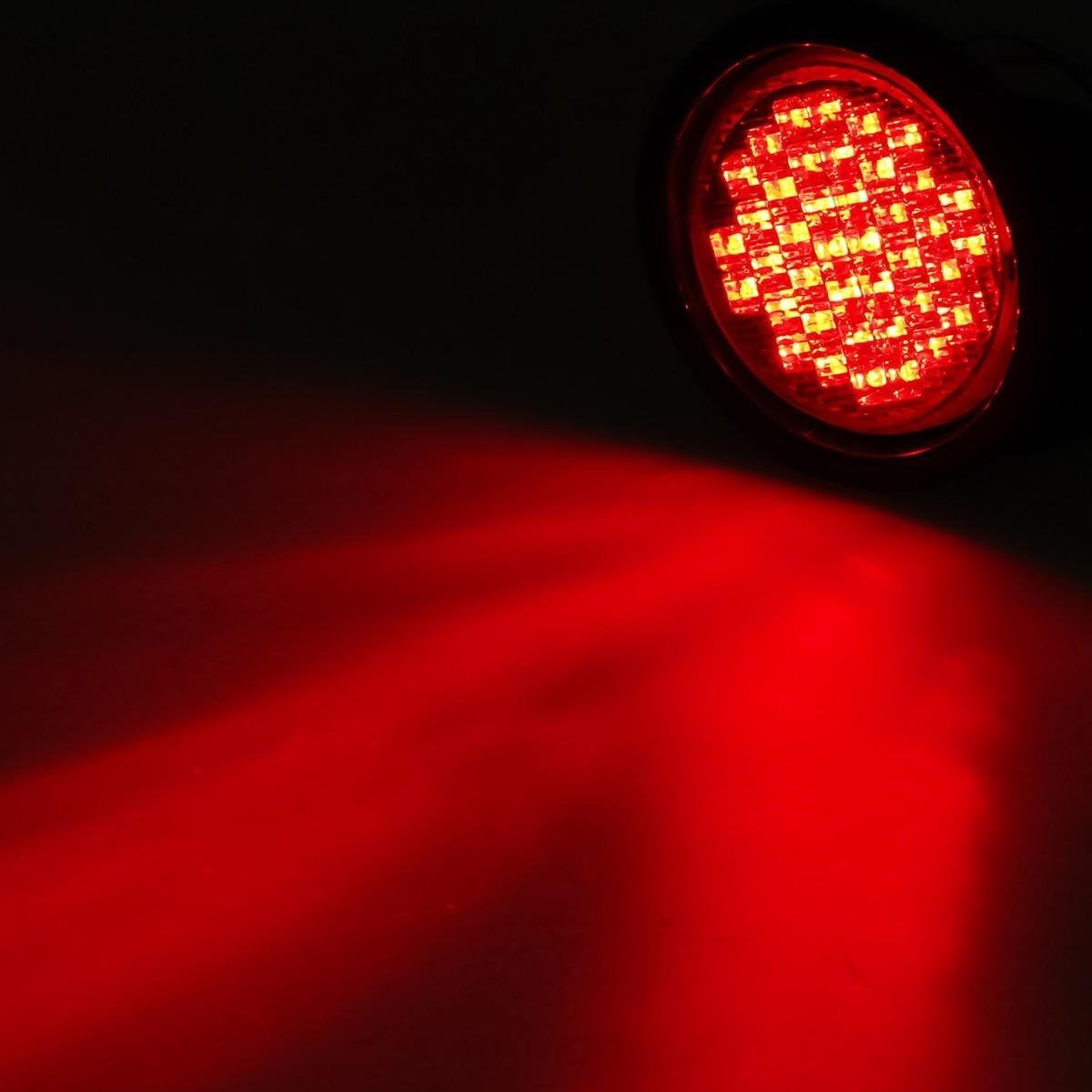 Partsam 2 luces selladas redondas de 4 pulgadas superbrillantes, 40 diodos LED, luces selladas, montaje rojo, montaje de goma para camiones,